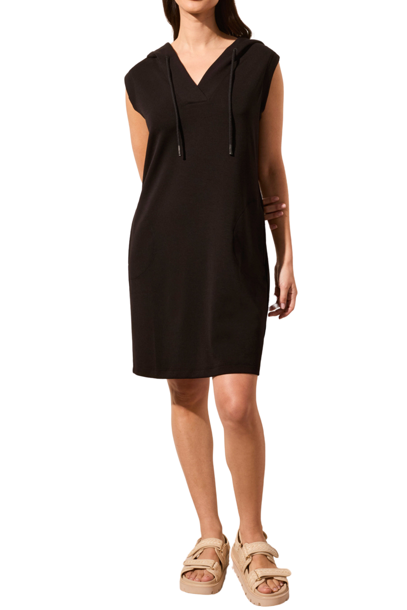 Techno Lux Sleeveless Hooded Dress