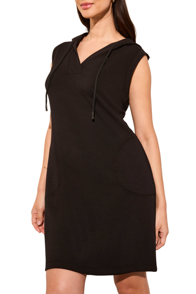 Techno Lux Sleeveless Hooded Dress