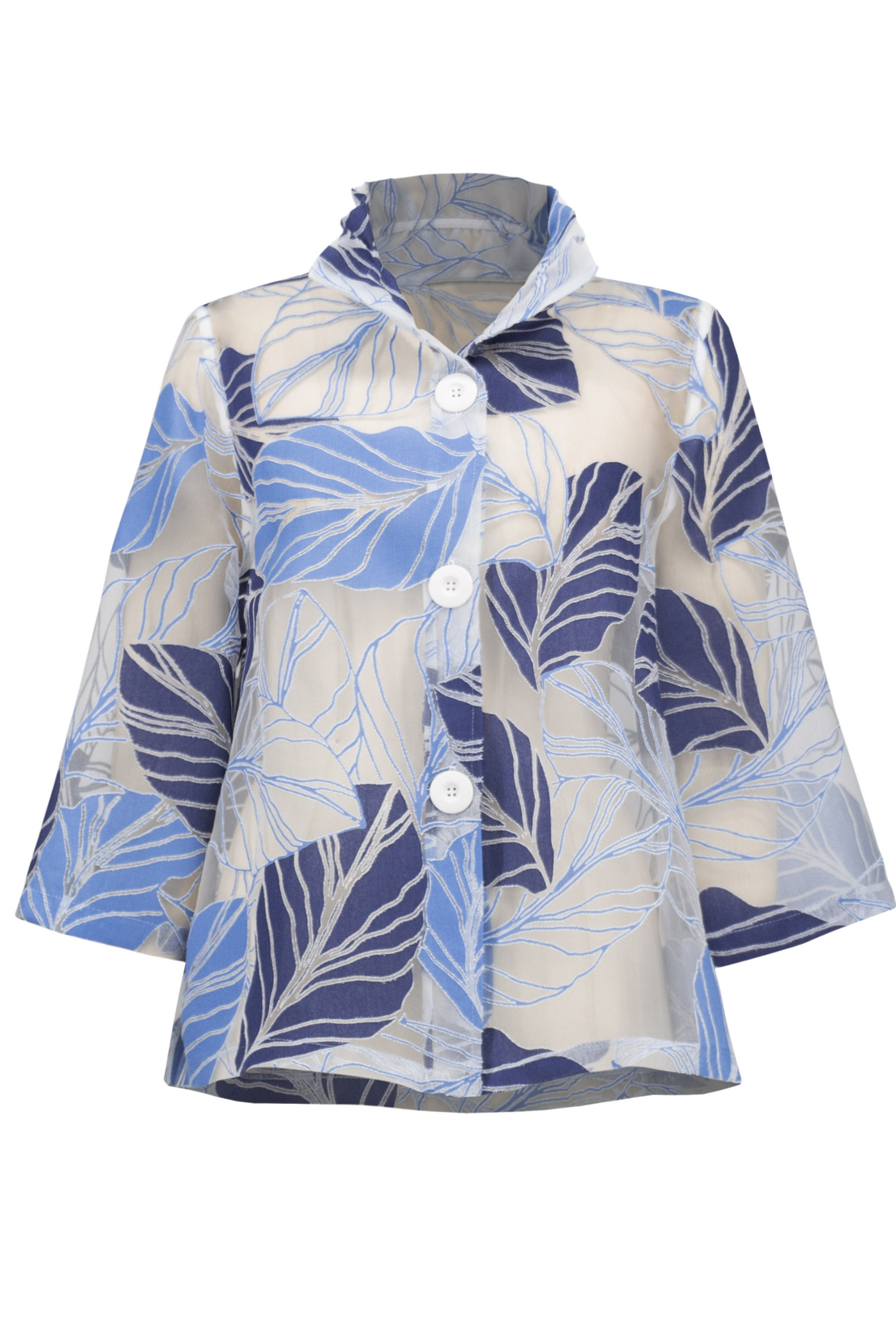 Leaf Print Trapeze Jacket / Shirt