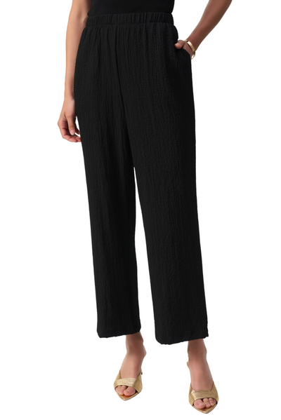 Seersucker Wide Leg Pull-On Pants