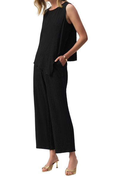 Seersucker Wide Leg Pull-On Pants