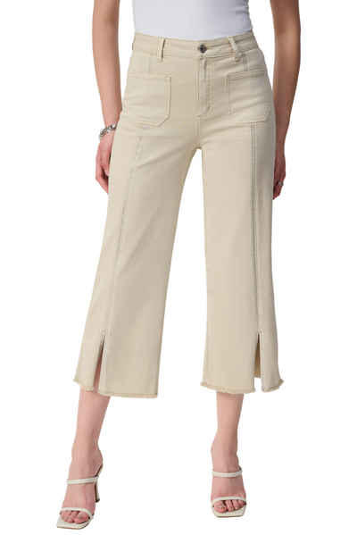 Culotte Jeans With Embellished Front Seam