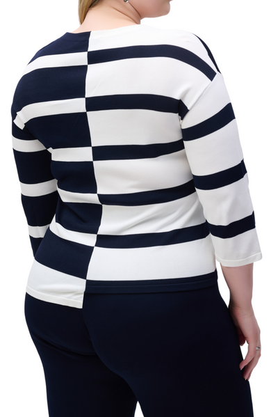 Striped Sweater Knit V-Neck Pullover