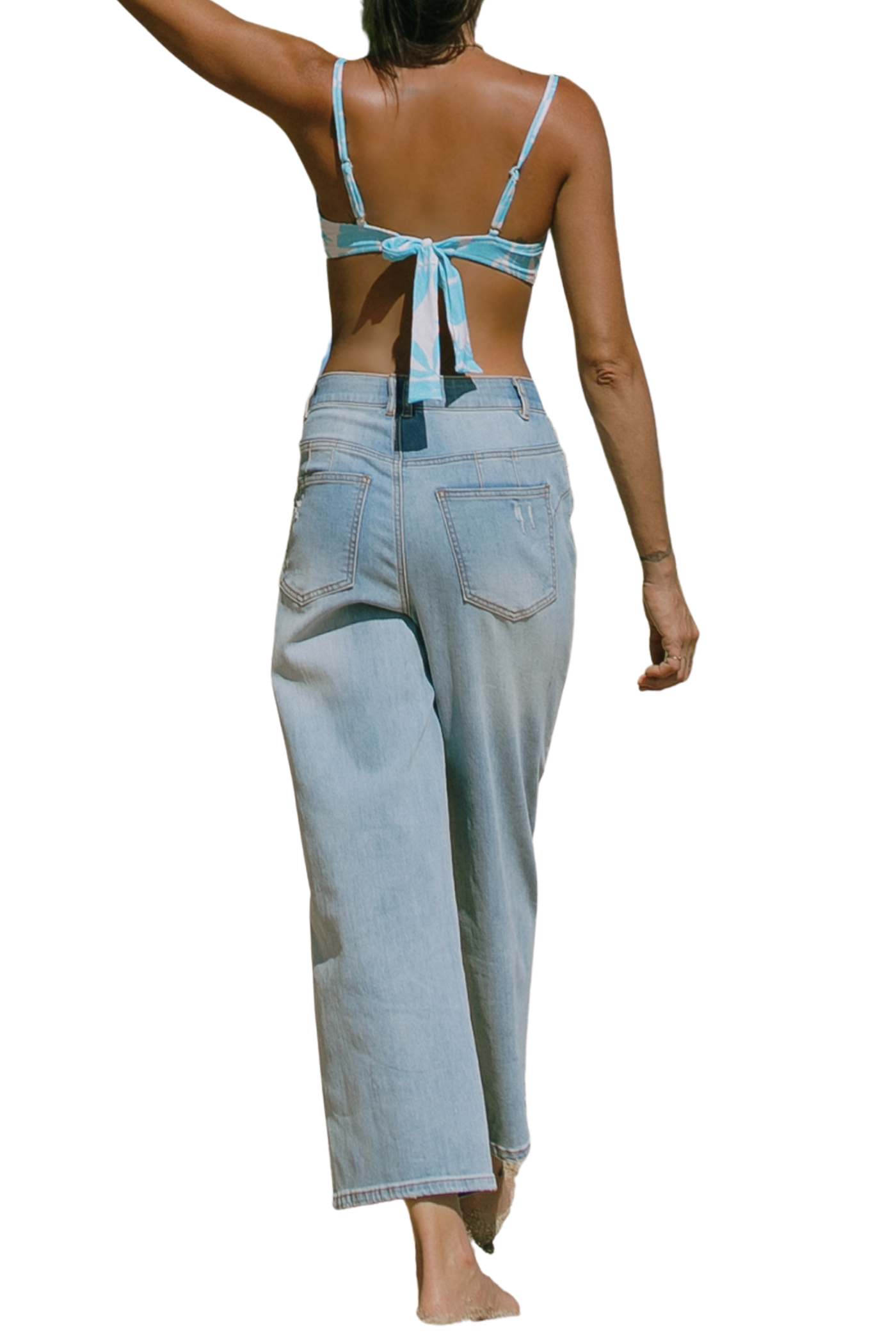 Sophia Distressed Wide Leg Crop