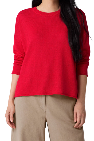 Organic Linen Cotton Cord Crew Neck Top