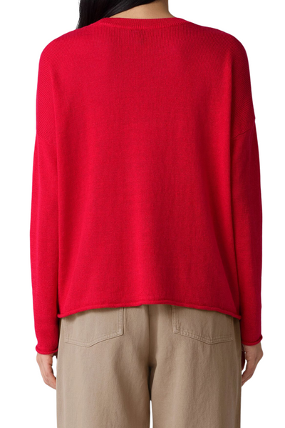 Organic Linen Cotton Cord Crew Neck Top